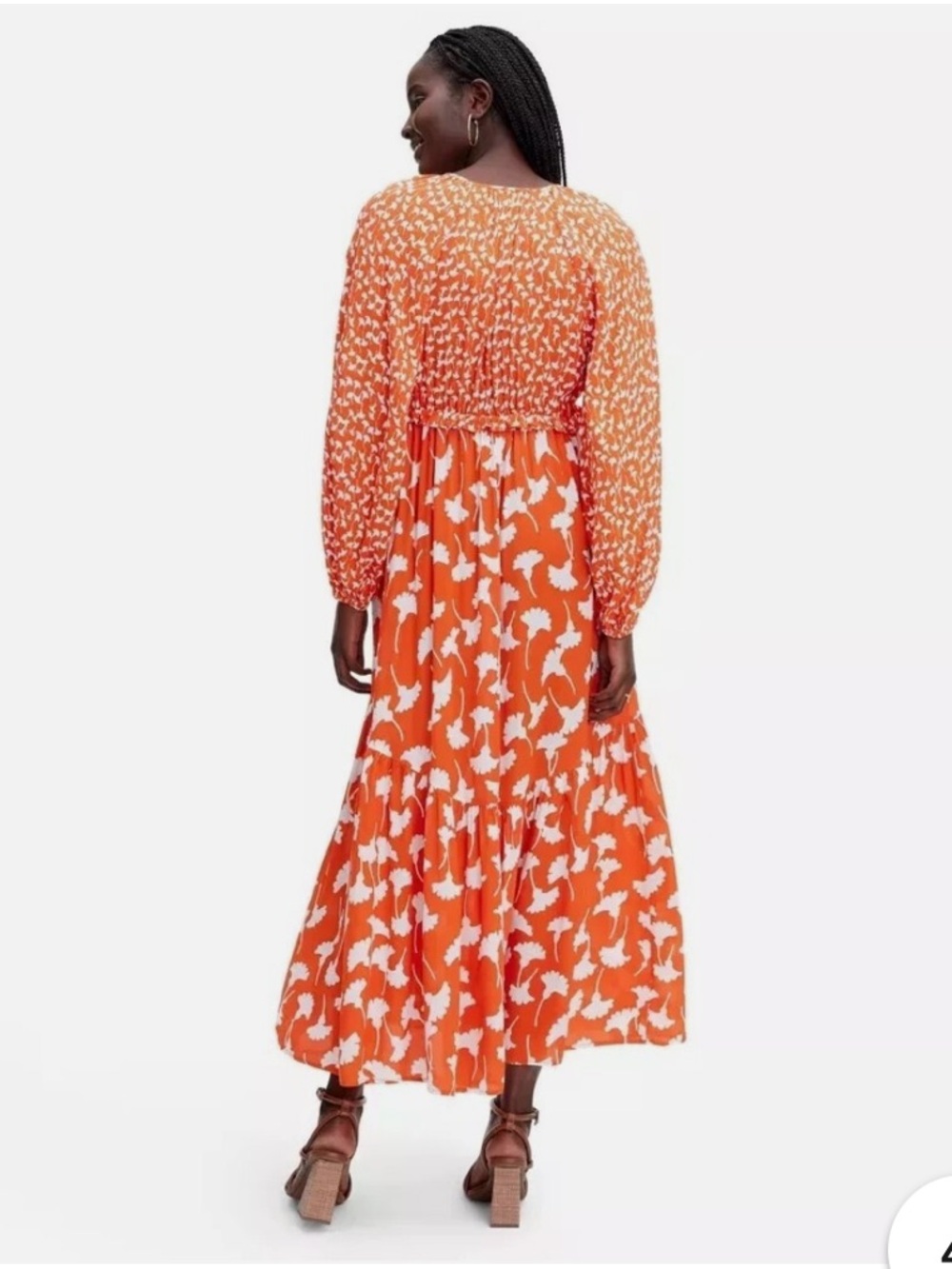 Diane von Furstenberg for Target V-Neck Gingko Cherry Tomato Maxi Dress - Picture 2 of 7